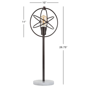 Atomic Caged 26.5" Edison Bulb Metal/Marble Modern LED Table Lamp - JONATHAN Y